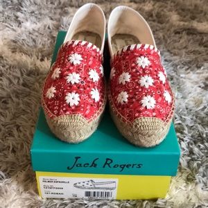 🍓Jack Rogers Espadrilles Red Bandana Print Size 7